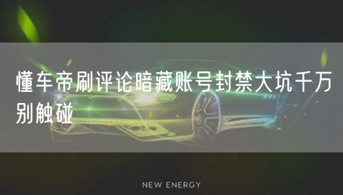 懂车帝刷评论暗藏账号封禁大坑千万别触碰