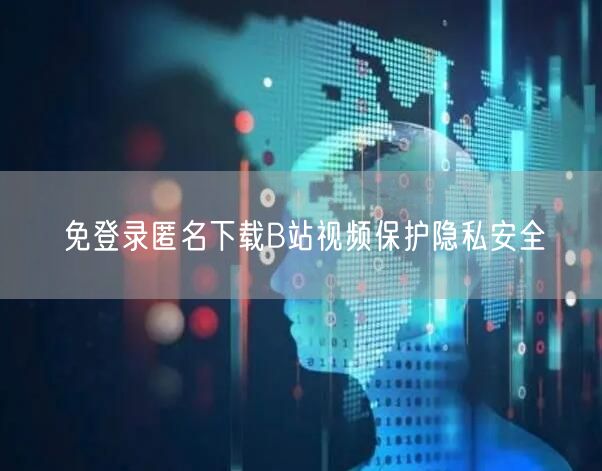 免登录匿名下载B站视频保护隐私安全