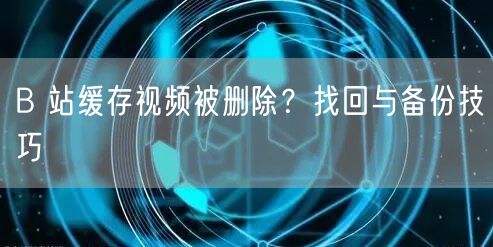 B 站缓存视频被删除？找回与备份技巧