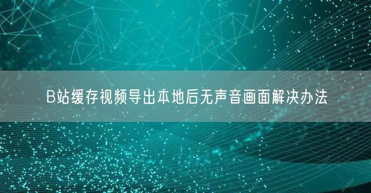 B站缓存视频导出本地后无声音画面解决办法