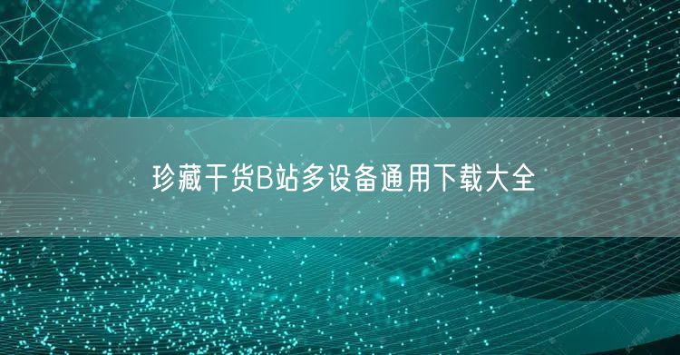 珍藏干货B站多设备通用下载大全