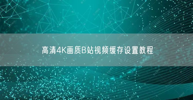 高清4K画质B站视频缓存设置教程